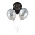 Lot de 3 ballons bar à champagne en latex argent métallisé et noir