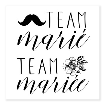 Tatouage éphémère team de la mariée