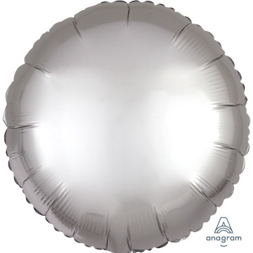 Ballon rond satin luxe argent 43 cm