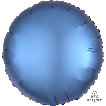 Ballon rond satin luxe bleu azur 43 cm