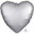 Ballon coeur satin luxe argent 43 cm