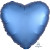Ballon coeur satin luxe bleu azur 43 cm