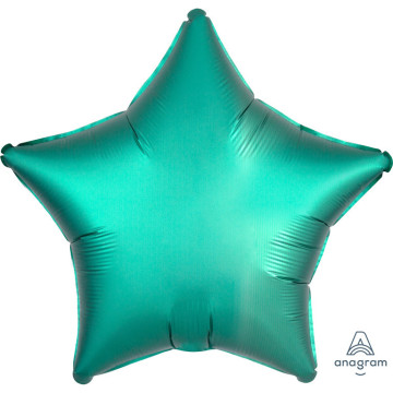 Ballon étoile satin luxe vert jade 43 cm