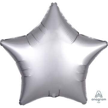 Ballon étoile satin luxe argent 43 cm