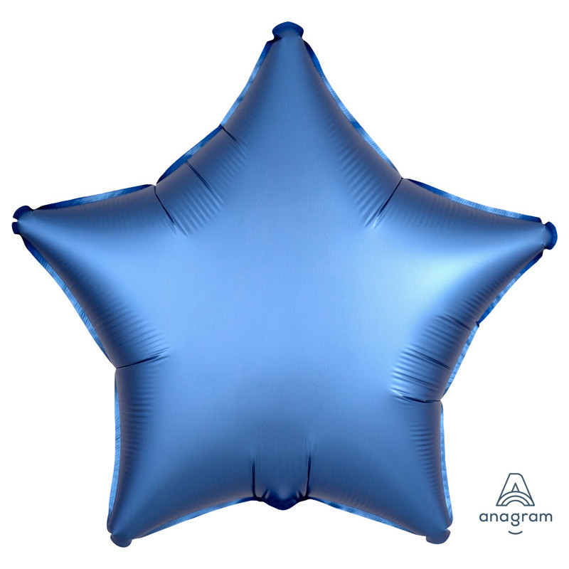 Ballon bleu à étoiles argent en tissu 30 cm  main image 0