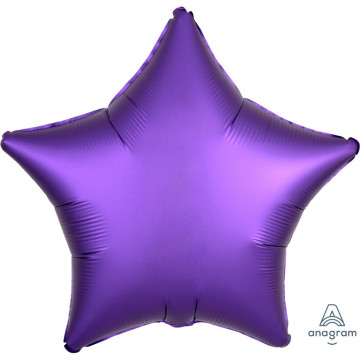 Ballon étoile satin luxe violet 43 cm