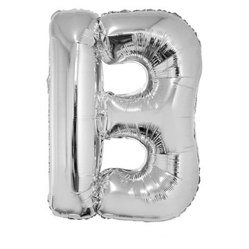 Ballon lettre B aluminium argent