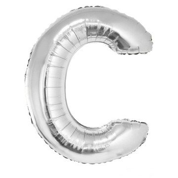 Ballon lettre C aluminium argent