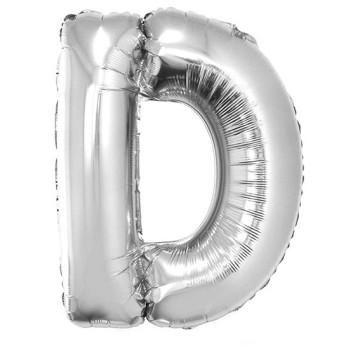 Ballon lettre D aluminium argent