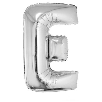 Ballon lettre E aluminium argent