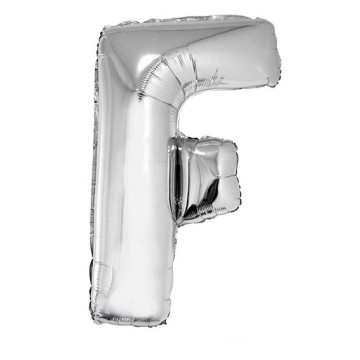 Ballon lettre F aluminium argent