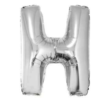 Ballon lettre H aluminium argent