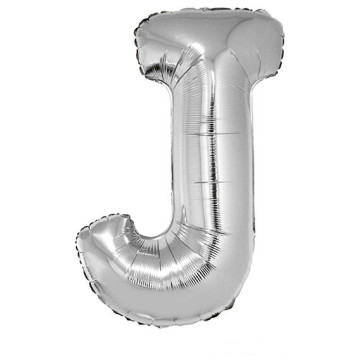 Ballon lettre J aluminium argent