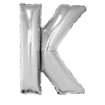 Ballon lettre K aluminium argent