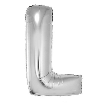 Ballon lettre L aluminium argent