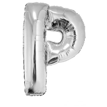 Ballon lettre P aluminium argent