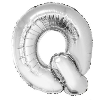 Ballon lettre Q aluminium argent