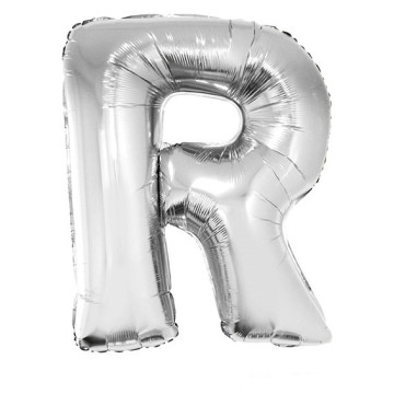 Ballon lettre R aluminium argent