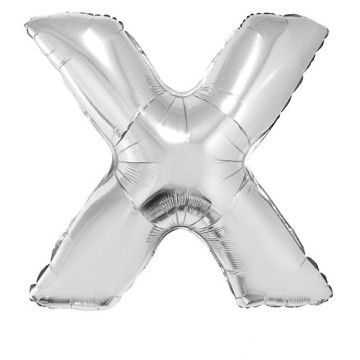 Ballon lettre X aluminium argent