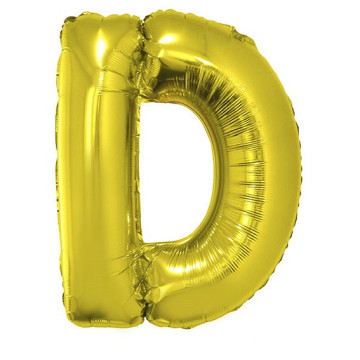 Ballon lettre D aluminium or
