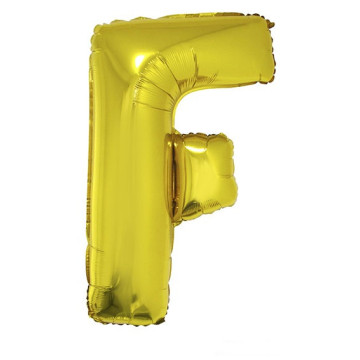 Ballon lettre F aluminium or