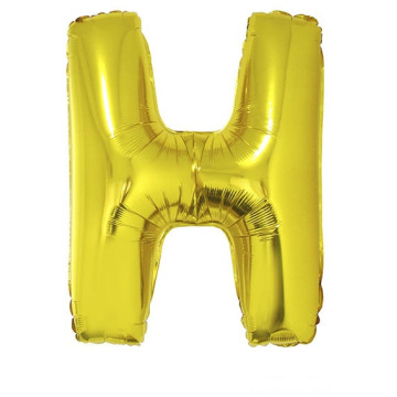 Ballon lettre H aluminium or
