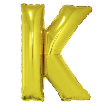 Ballon lettre K aluminium or