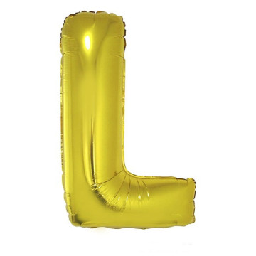 Ballon lettre L aluminium or