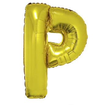 Ballon lettre P aluminium or