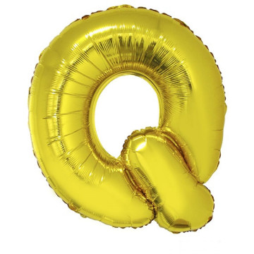 Ballon lettre Q aluminium or