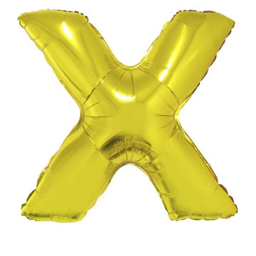 Ballon lettre X aluminium or
