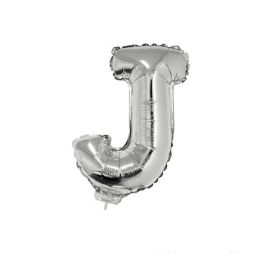Mini Ballon Lettre J aluminium argent
