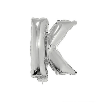 Mini Ballon Lettre K aluminium argent