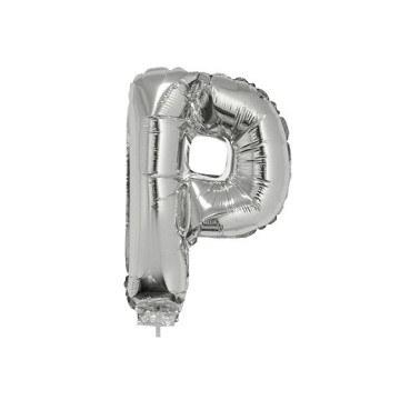 Mini Ballon Lettre P aluminium argent