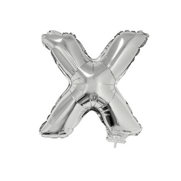 Mini Ballon Lettre X aluminium argent