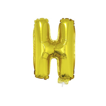 Mini Ballon Lettre H aluminium or