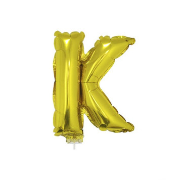 Mini Ballon Lettre K aluminium or
