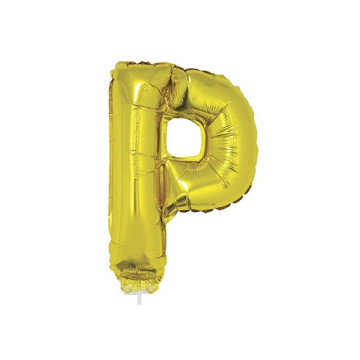 Mini Ballon Lettre P aluminium or