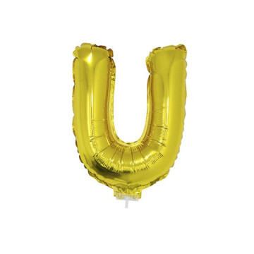 Mini Ballon Lettre U aluminium or