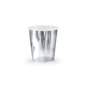 Lot de 6 gobelets jetables métallisé argent