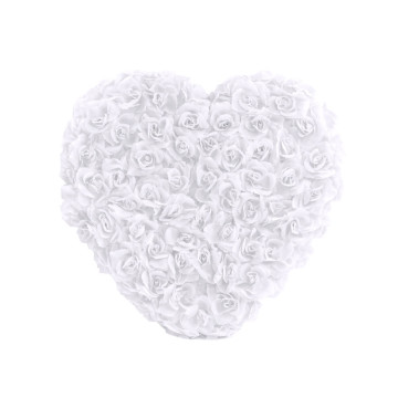 Cœur de fleurs blanches blanches 50 cm