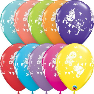 Lot de 8 ballons Circus parade en latex 28 cm