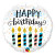 Ballon Bubble Happy Birthday bougies/glaçage 55 cm