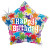 Ballon Bubble Happy Birthday explosion de fête 55 cm
