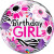 Ballon Bubble Happy Birthday floral 55 cm