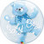 Ballon Double bubble Ourson bleu 60 cm