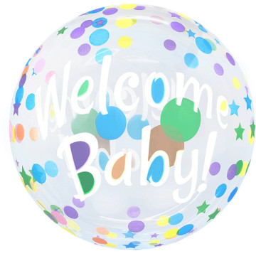Ballon Bubble Welcome baby! 55 cm