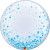 Ballon déco bubble confettis bleus 60 cm