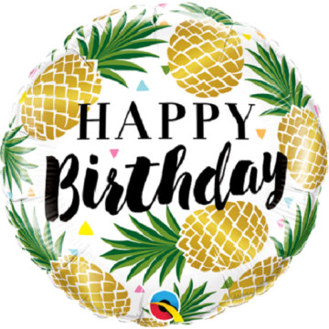 Ballon Happy Birthday Ananas 45 cm