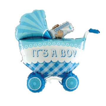 Ballon landau bleu it's boy 88 cm